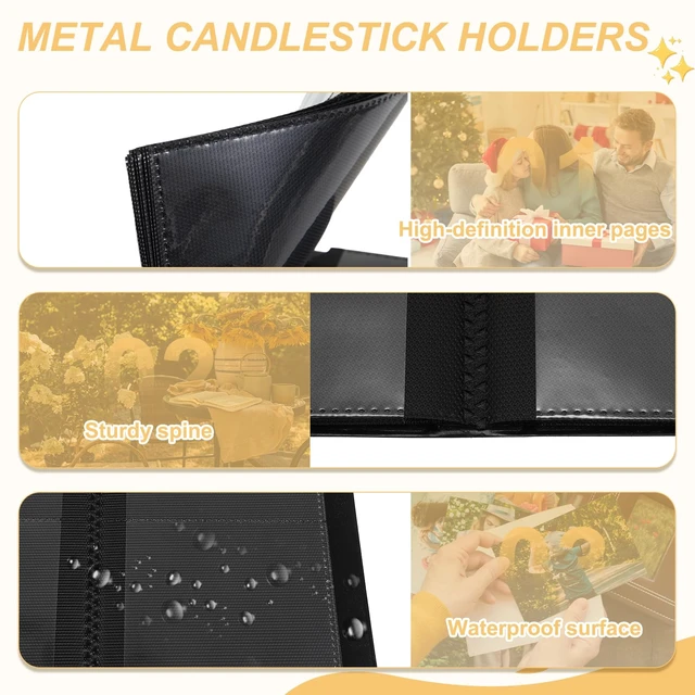 Alt view image 3 of 7 - 64 Pockets Vintage Photo Album Photocard Holder 5.8"x4.5" Dark Brown | 16 Pages Retro PU Leather Instant Camera Album Picture Book Organizer for Weddings Travel Family