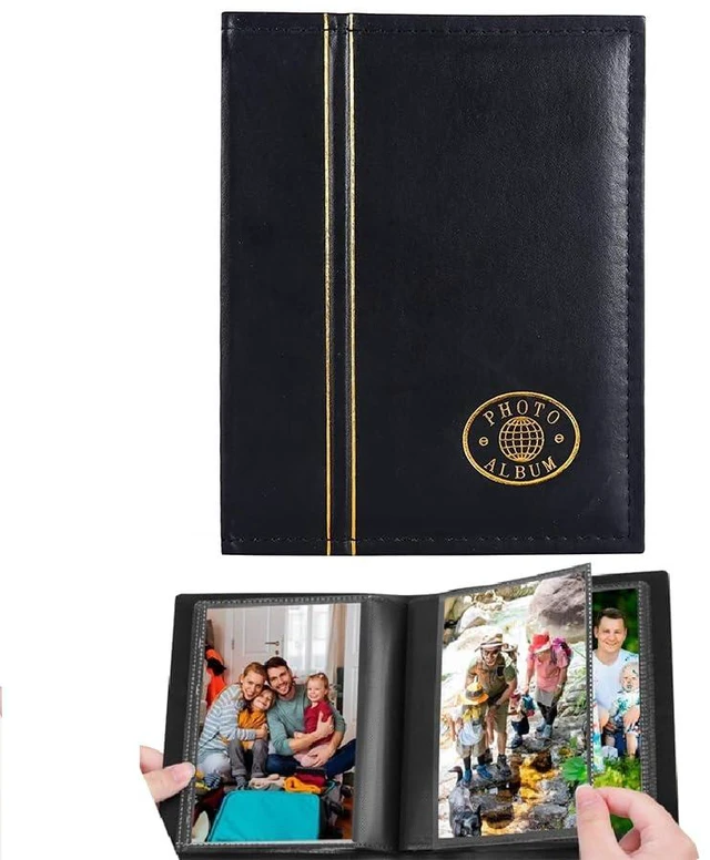 Main image of Album 4x6, Soft Fabric Cover Pictures Photo Albums Memory Book for Family Baby Wedding Anniversary Birthday (Black, 100 Pockets)