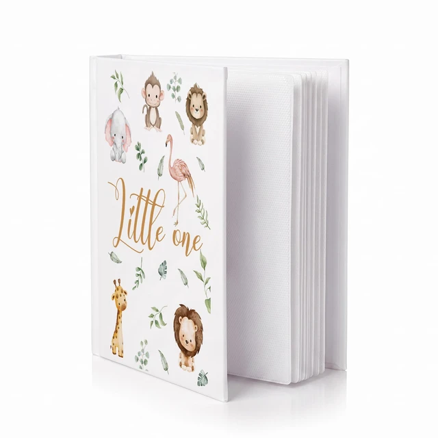 Main image of Little One Baby Hardcover Photo Album 4x6 18 Pockets | Baby Photo Albums, Jungle Animal Toddler Small Photo Album Memory Book Keepsake for Babies Shower Newborns Family
