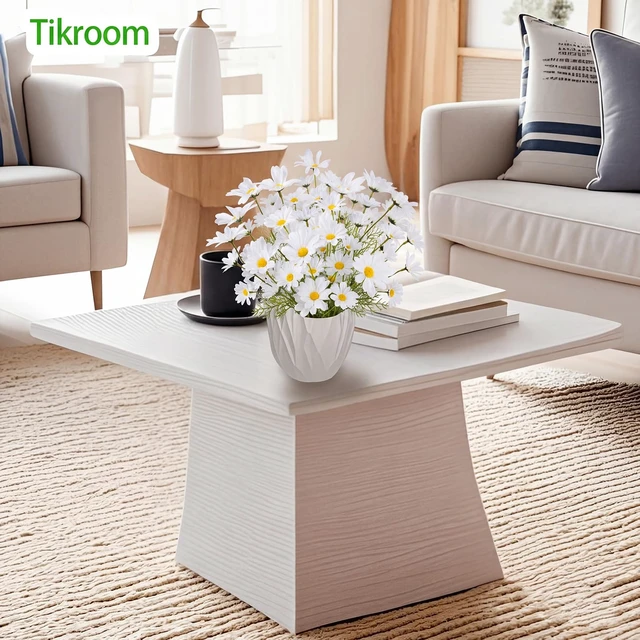 Alt view image 3 of 7 - 8 Bundles Artificial Daisy Flowers Artificial Silk Fake Flowers | White 40 Heads UV Resistant Outdoor Fake Wildflowers with Stems Faux Greenery Shrubs Plants for Home Garden Vase Decor