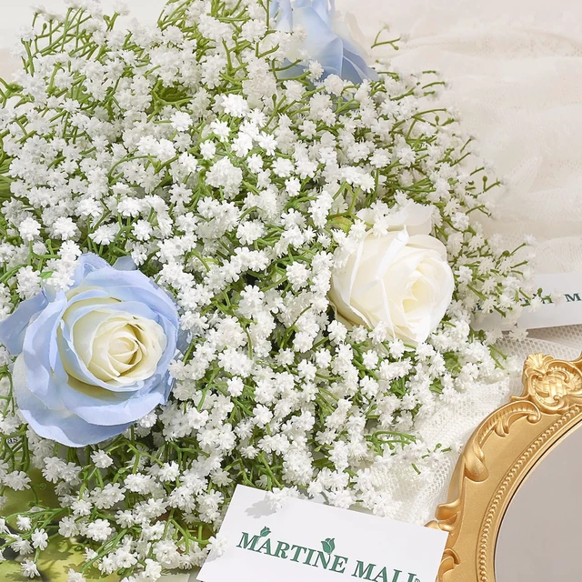 Alt view image 2 of 7 - 10 PCS White Artificial Baby Breath Flowers | Baby Breath Flowers Artificial Bulk Real Touch Faux Babys Breath Fake Babys Breath Gypsophila for Wedding Floral Arrangement