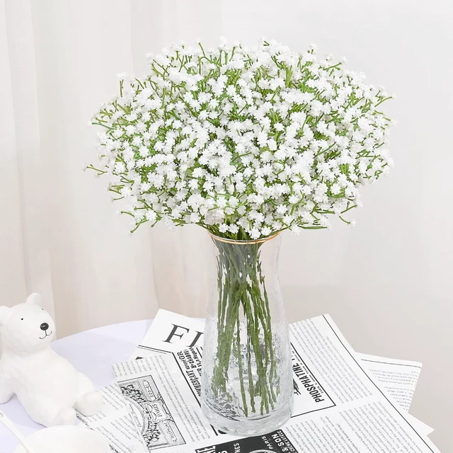 Alt view image 4 of 7 - 10 PCS White Artificial Baby Breath Flowers | Baby Breath Flowers Artificial Bulk Real Touch Faux Babys Breath Fake Babys Breath Gypsophila for Wedding Floral Arrangement