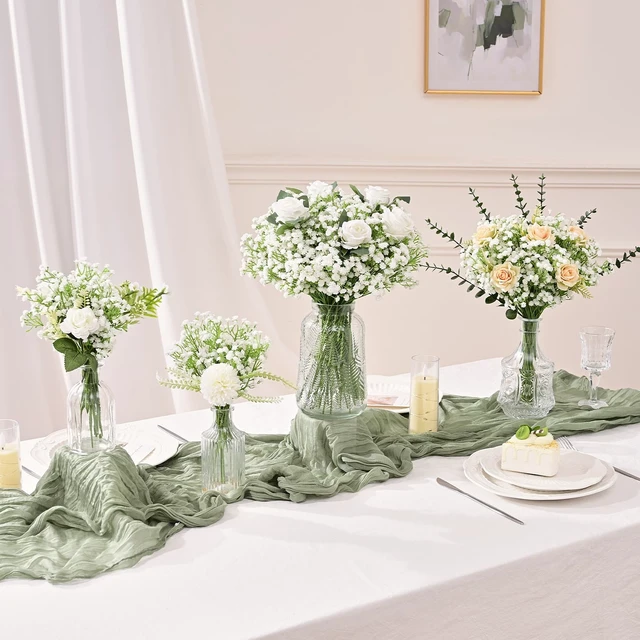 Alt view image 6 of 7 - 10 PCS White Artificial Baby Breath Flowers | Baby Breath Flowers Artificial Bulk Real Touch Faux Babys Breath Fake Babys Breath Gypsophila for Wedding Floral Arrangement