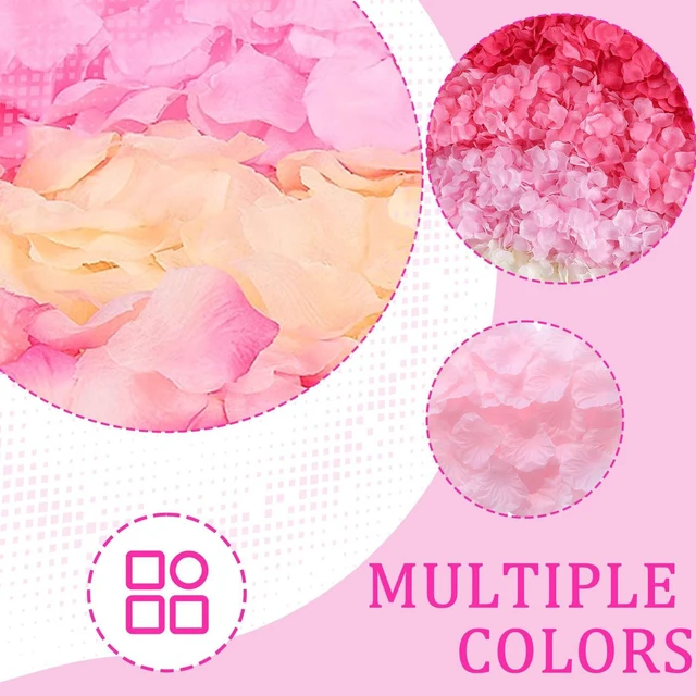 Alt view image 5 of 7 - 1500PCS Pink Rose Petals Silk Rose Petals for Romantic Night for Her Set Wedding,Party,Proposal Anniversary Decorations