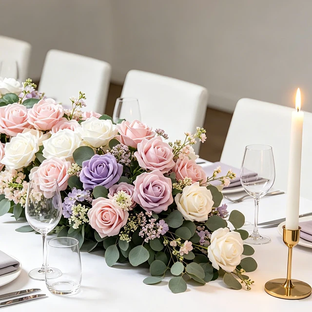 Alt view image 6 of 7 - 25pcs Foam Fake Roses with Stems for DIY Wedding Bouquets Bridal Shower Centerpieces Arrangements Party Tables Valentines Day Decorations Christmas Tree Ivory