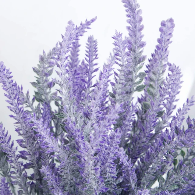 Alt view image 3 of 7 - 10 Bundles Fake Flowers Artificial Lavender Plants, Purple | Faux plastic plants for home wedding kitchen garden patio porch window box office table centerpieces indoor outdoor decor