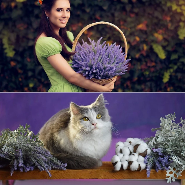 Alt view image 5 of 7 - 10 Bundles Fake Flowers Artificial Lavender Plants, Purple | Faux plastic plants for home wedding kitchen garden patio porch window box office table centerpieces indoor outdoor decor