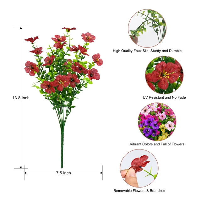 Alt view image 5 of 7 - 12 Bundles Faux Silk Daisy Realistic Plastic Flowers UV Resistant for Outside Planters Porch Patio Yard Decoration Multicolor