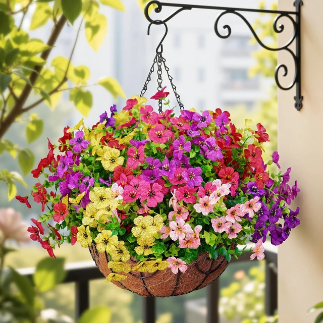 Alt view image 6 of 7 - 12 Bundles Faux Silk Daisy Realistic Plastic Flowers UV Resistant for Outside Planters Porch Patio Yard Decoration Multicolor
