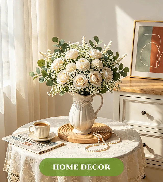 Alt view image 7 of 7 - 40 Pcs Babys Breath Artificial Flowers-Baby Breath Flowers Artificial Bulk | Real Touch Gypsophila White Fake Flowers for Wedding Centerpieces,Bridal Bouquets,Party Floral Arrangements & Home Decor