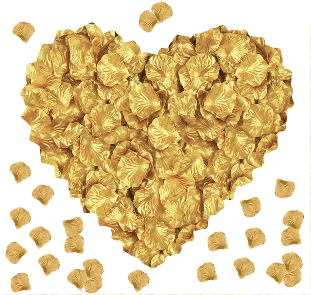 Main image of 300PCS Fake Rose Petals for Romantic Night Festive Atmosphere Creation Gold | Artificial Rose Petals Romantic for Marriage Proposa Wedding Valentine's Day Decoration Party Activities