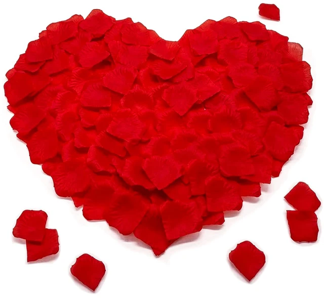 Main image of 1200 PCS Fake Artificial Red Rose Petals | Artificial Roses Petals, For Marry Me, Valentines, Proposal, Wedding, Love Decorations, Romantic Party