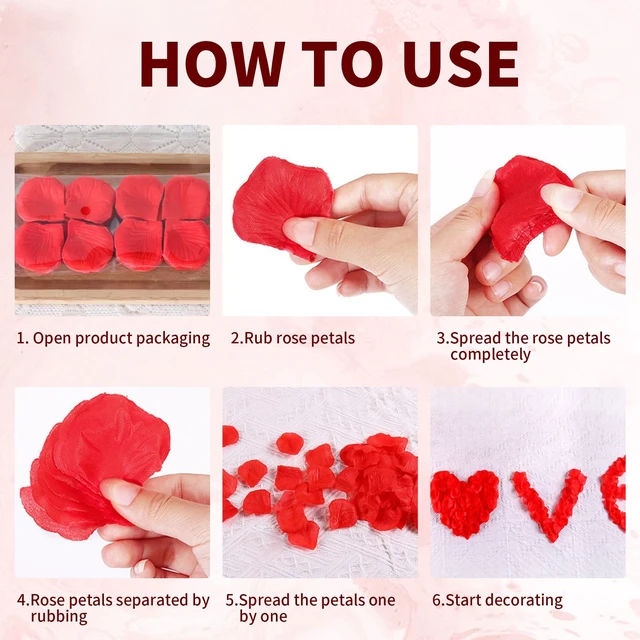Alt view image 3 of 7 - 1200 PCS Fake Artificial Red Rose Petals | Artificial Roses Petals, For Marry Me, Valentines, Proposal, Wedding, Love Decorations, Romantic Party