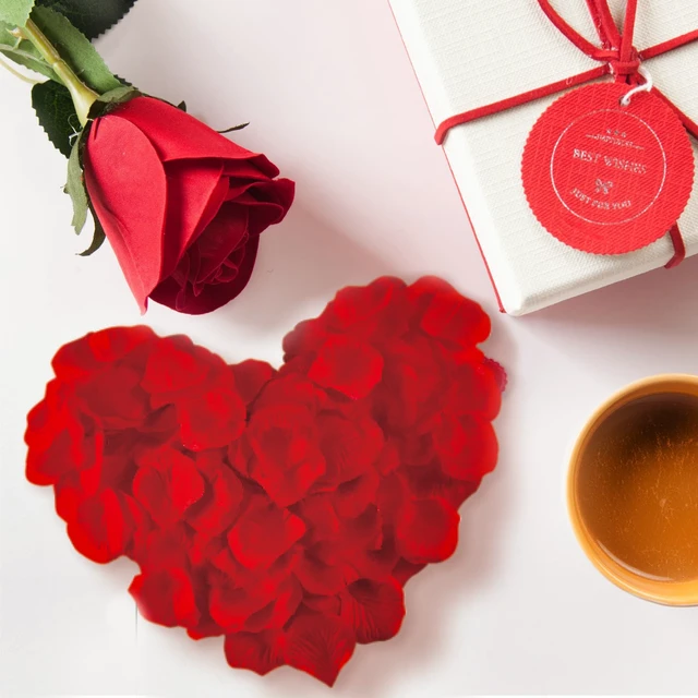 Alt view image 6 of 7 - 1200 PCS Fake Artificial Red Rose Petals | Artificial Roses Petals, For Marry Me, Valentines, Proposal, Wedding, Love Decorations, Romantic Party