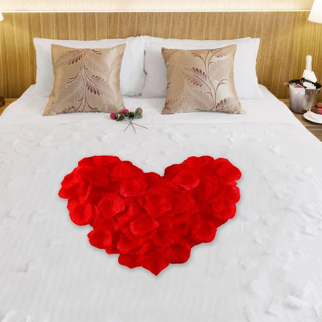 Alt view image 7 of 7 - 1200 PCS Fake Artificial Red Rose Petals | Artificial Roses Petals, For Marry Me, Valentines, Proposal, Wedding, Love Decorations, Romantic Party