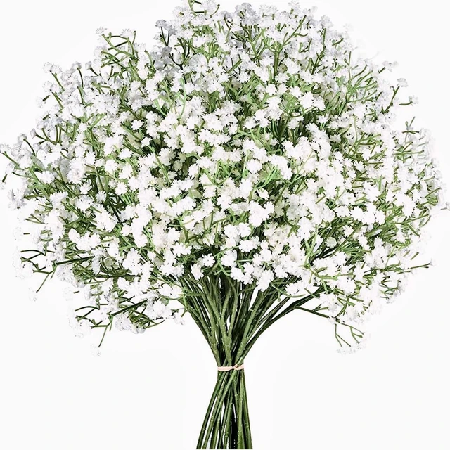 Main image of 21'' Babys Breath Artificial Flowers 6Pcs White Gypsophila Faux Flowers | Realistic Babys Breath Real Soft Touch For Wedding Bouquet Centerpieces Floral Arrangement Baby Shower Vase Filler