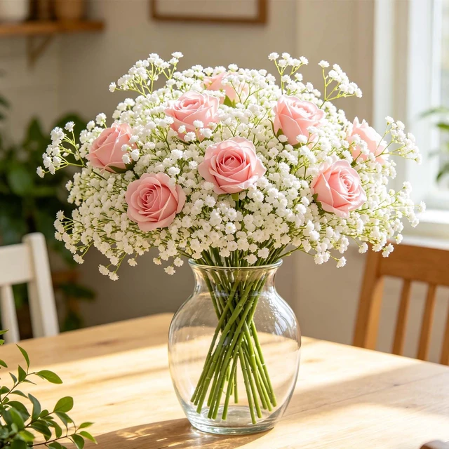 Alt view image 6 of 7 - 6Pcs Babys Breath Artificial Flowers, 21'' White Gypsophila Fake Flowers | Realistic Baby Breath Flowers Artificial Bulk for Wedding Centerpieces Bouquet Floral Arrangement Baby Shower Vase Filler