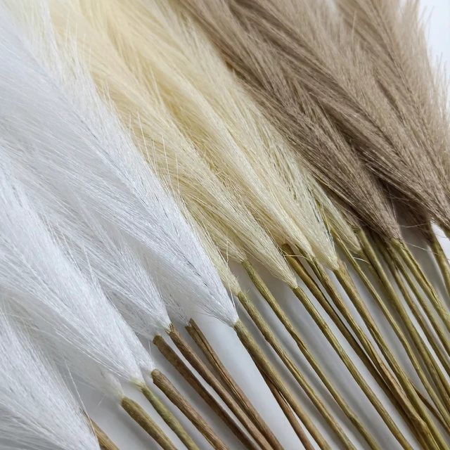 Alt view image 6 of 7 - 21.7" Fluffy Faux Pampas,30Pcs Bohemian Style | Artificial Pampas Grass Decor - No Shed Boho Room Decor, Wedding Table Centerpieces & Photography Props