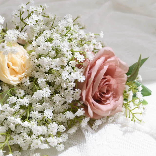 Alt view image 2 of 7 - 6Pcs Babys Breath Artificial Flowers, 21'' White Gypsophila Fake Flowers | Realistic Baby Breath Flowers Artificial Bulk for Wedding Centerpieces Bouquet Floral Arrangement Baby Shower Vase Filler