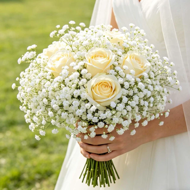 Alt view image 4 of 7 - 6Pcs Babys Breath Artificial Flowers, 21'' White Gypsophila Fake Flowers | Realistic Baby Breath Flowers Artificial Bulk for Wedding Centerpieces Bouquet Floral Arrangement Baby Shower Vase Filler