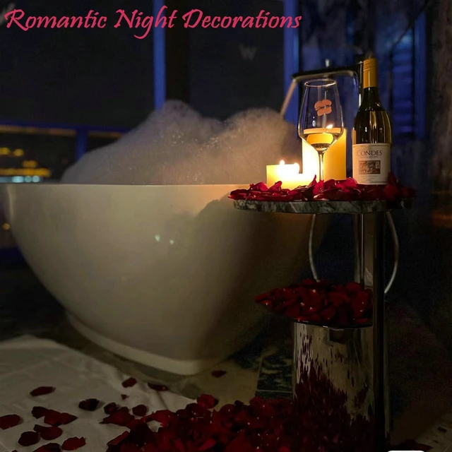 Alt view image 4 of 7 - 2200 PCS Dark-Red Silk Rose Petals for Romantic Night,Wedding,Proposal Anniversary Flower Decorations