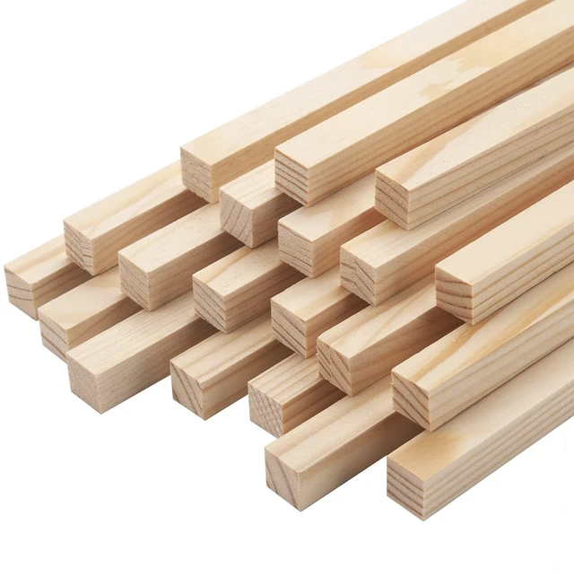 Main image of 20PCS 1/2" x 12" Square Wooden Dowel Rods Wooden Sticks for Crafts, Unfinished Hardwood Sticks Wood Strips for Woodworking, Crafting, Arts and DIYers, Home Decor, Model Making