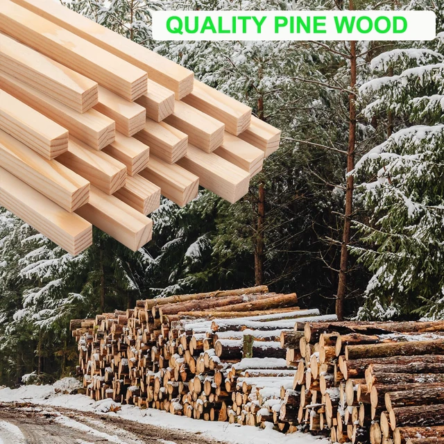 Alt view image 5 of 7 - 20PCS 1/2" x 12" Square Wooden Dowel Rods Wooden Sticks for Crafts, Unfinished Hardwood Sticks Wood Strips for Woodworking, Crafting, Arts and DIYers, Home Decor, Model Making