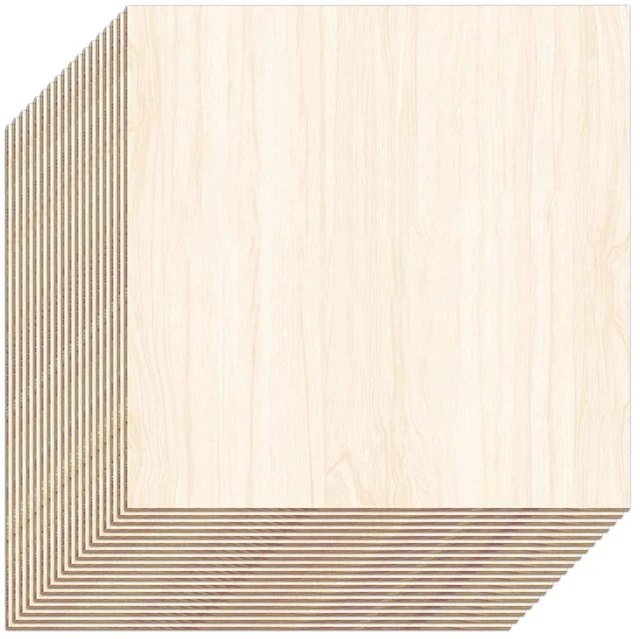 Main image of 18 Pack Basswood Sheets 1/16 Thin Plywood Wood Sheets for Crafts,Perfect for Architectural Models, Wooden DIY Ornaments, Laser, Wood Burning and CNC Cutting(152 x152 x 1.5mm)