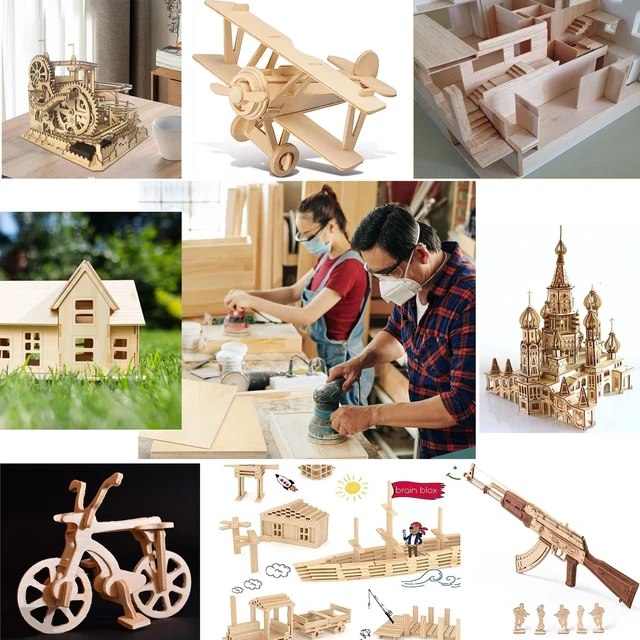 Alt view image 6 of 7 - 18 Pack Basswood Sheets 1/16 Thin Plywood Wood Sheets for Crafts,Perfect for Architectural Models, Wooden DIY Ornaments, Laser, Wood Burning and CNC Cutting(152 x152 x 1.5mm)