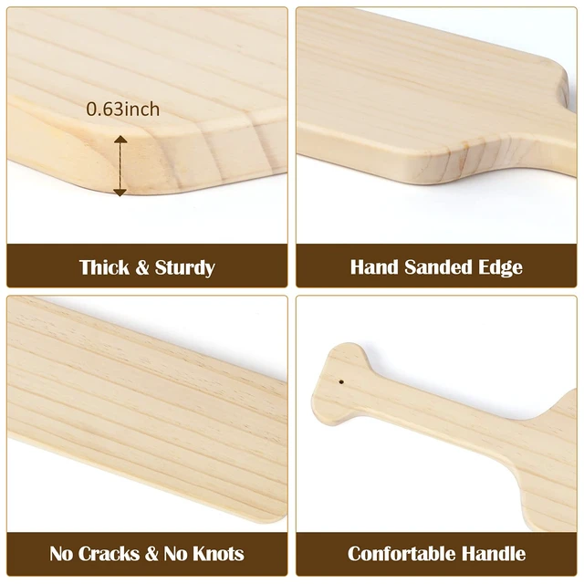Alt view image 2 of 7 - 15inch Unfinished Pine Sorority Paddle for Greek Gifts, Frat Paddle | Easy to Paint, Smooth Surface, Natural Texture Wood, Frat Paddle for Act and DIY Projects