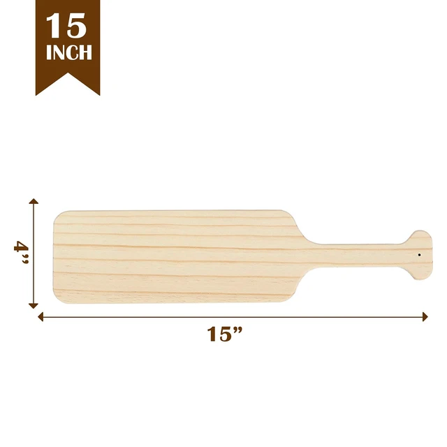 Alt view image 4 of 7 - 15inch Unfinished Pine Sorority Paddle for Greek Gifts, Frat Paddle | Easy to Paint, Smooth Surface, Natural Texture Wood, Frat Paddle for Act and DIY Projects