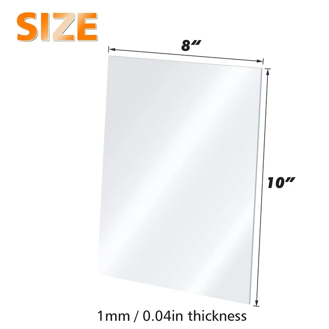 Alt view image 2 of 7 - Sheets Acrylic Sheets 6 Pack of 8x10 0.04 Thick Clear Plastic Cast Transparent Plexi Glass for Crafting Projects, Picture Frame Glass, DIY Display, Easy to Cut