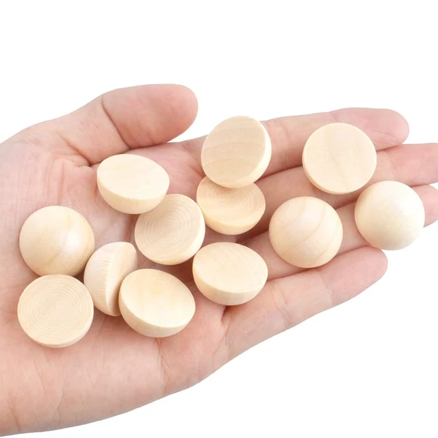 Alt view image 5 of 5 - 100pcs Half Wood Balls Unfinished Natural Half Ball Split Wood Balls for DIY Projects and Craft Supplies (20mm)