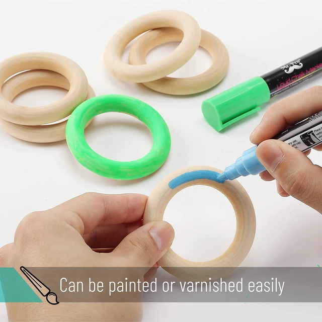 Alt view image 5 of 7 - Wooden Rings, 2.7", 10 Pack, Wooden Rings for Crafts, Wood Rings | Macrame Rings, Wood Rings for Crafts, Wooden Ring, Wooden Rings for Macrame, Craft Rings, Wood Ring, Wood Teething Ring