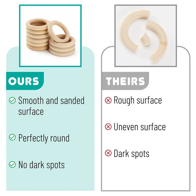 Alt view image 4 of 7 - Wooden Rings, 2.7", 10 Pack, Wooden Rings for Crafts, Wood Rings | Macrame Rings, Wood Rings for Crafts, Wooden Ring, Wooden Rings for Macrame, Craft Rings, Wood Ring, Wood Teething Ring