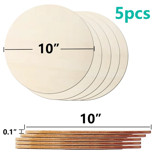 Alt view image 4 of 7 - Wood Rounds for Crafts 10 Inch - 5 Pack | Unfinished Wood Circles for Crafts, Round Wooden Discs, Circle Wood Sign Blank