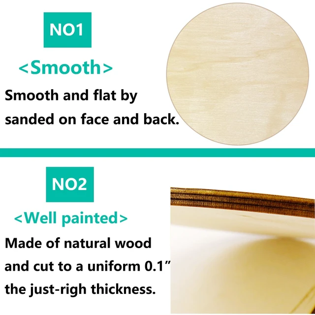 Alt view image 5 of 7 - Wood Rounds for Crafts 10 Inch - 5 Pack | Unfinished Wood Circles for Crafts, Round Wooden Discs, Circle Wood Sign Blank