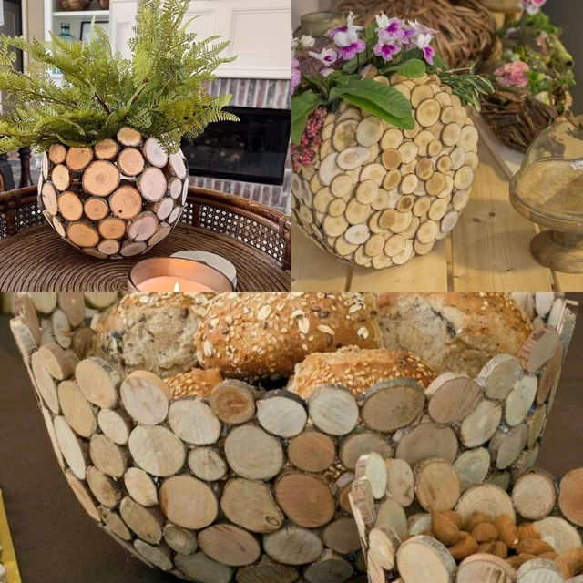 Alt view image 5 of 7 - Natural Wood Slices for Crafts, 1.2"-2.5" Mini Assorted Unfinished Wood Tree Bark Round Log Discs for Arts & Crafts Christmas Ornaments Wedding Centerpieces (Assorted Size - 8OZ)