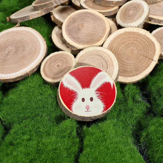 Alt view image 3 of 7 - Natural Wood Slices for Crafts, 1.2"-2.5" Mini Assorted Unfinished Wood Tree Bark Round Log Discs for Arts & Crafts Christmas Ornaments Wedding Centerpieces (Assorted Size - 8OZ)
