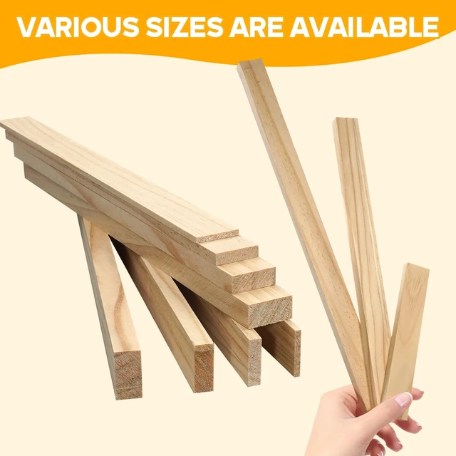 Alt view image 5 of 7 - Wood Strips Slats for Wall, Square Wooden Dowels for Crafts 1/8"x 1" x 6", 20 PCS Wood Trim Planks for Crafting, Unfinished Pine Wooden Sticks Lumber Pieces for Woodworking Models Making Dollhouses