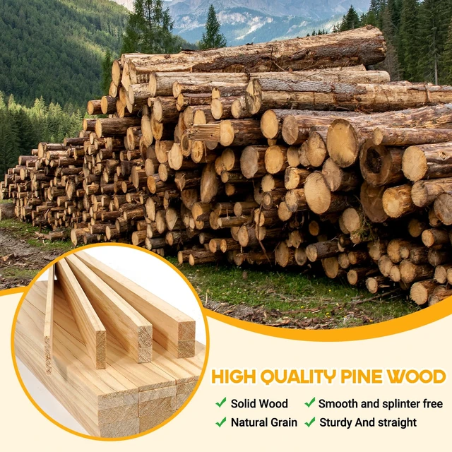 Alt view image 6 of 7 - Wood Strips Slats for Wall, Square Wooden Dowels for Crafts 1/8"x 1" x 6", 20 PCS Wood Trim Planks for Crafting, Unfinished Pine Wooden Sticks Lumber Pieces for Woodworking Models Making Dollhouses