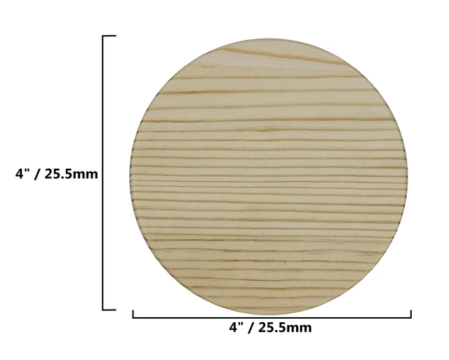Alt view image 4 of 5 - 6 Pack of Unfinished Wood Coasters with Holder - 4 Inch Round Wooden Coaster DIY Craft, Sanded and Ready to Decorate, Paint or Stain