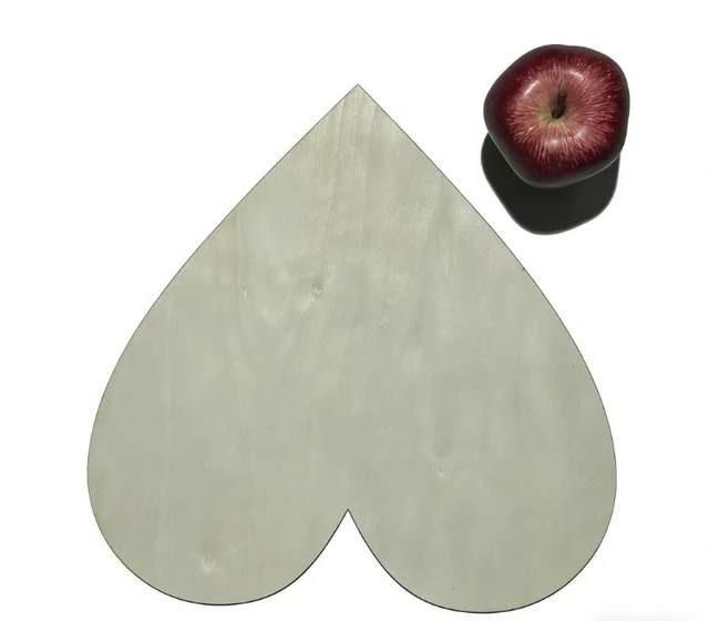 Alt view image 5 of 5 - 12 inch Wood Hearts, Natural Unfinished Wood Heart Cutout Shape, 3 Pack