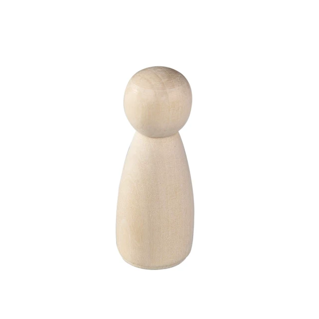 Alt view image 6 of 6 - 56 PCS Unfinished Natural Wooden Peg Dolls | Little Wooden peg People for Painted or Craft