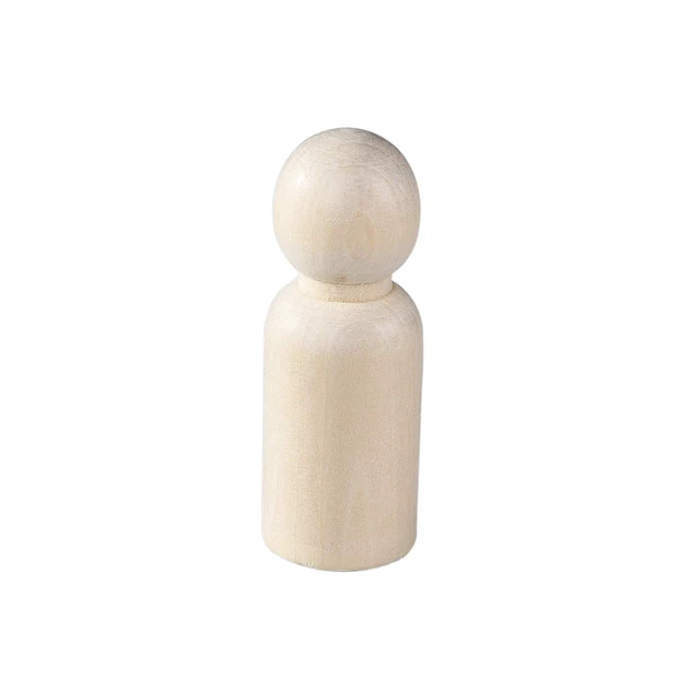 Alt view image 5 of 6 - 56 PCS Unfinished Natural Wooden Peg Dolls | Little Wooden peg People for Painted or Craft