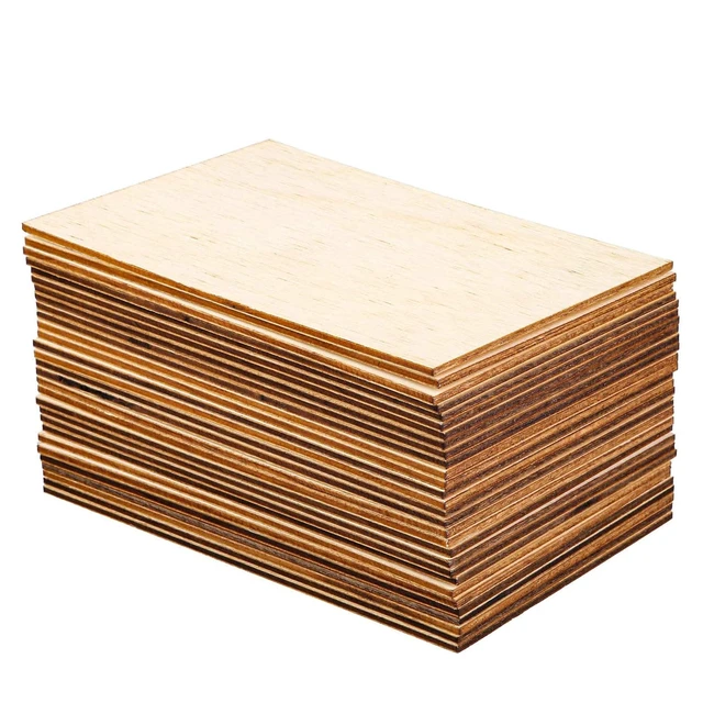 Alt view image 4 of 7 - Unfinished Wood, 15 Pack Basswood Sheets for Crafts, Craft Wood Board for House Aircraft Ship Boat Arts and Crafts, School Projects, Wooden DIY Ornaments(150x100x2mm)