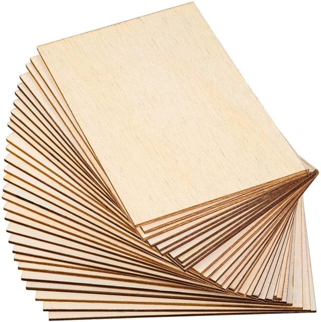 Alt view image 5 of 7 - Unfinished Wood, 15 Pack Basswood Sheets for Crafts, Craft Wood Board for House Aircraft Ship Boat Arts and Crafts, School Projects, Wooden DIY Ornaments(150x100x2mm)