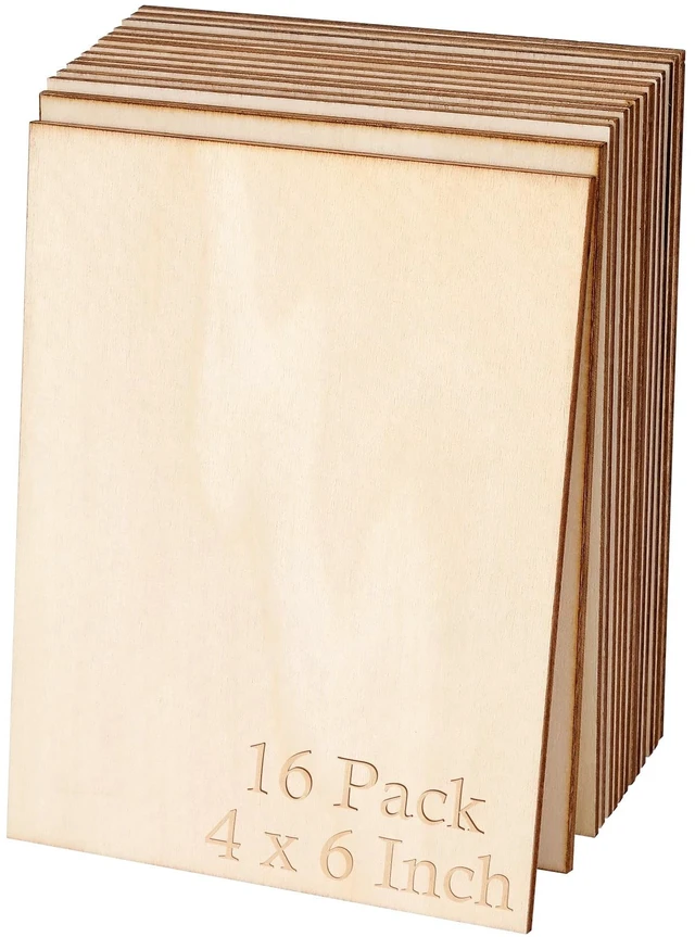 Main image of 16PCS 4x6 Inch Wood Squares Unfinished Square Wood Pieces for Crafts,Painting, Writing, DIY Supplies, Engraving and Carving, Home Decorations (4x6 Inch 16Pcs)