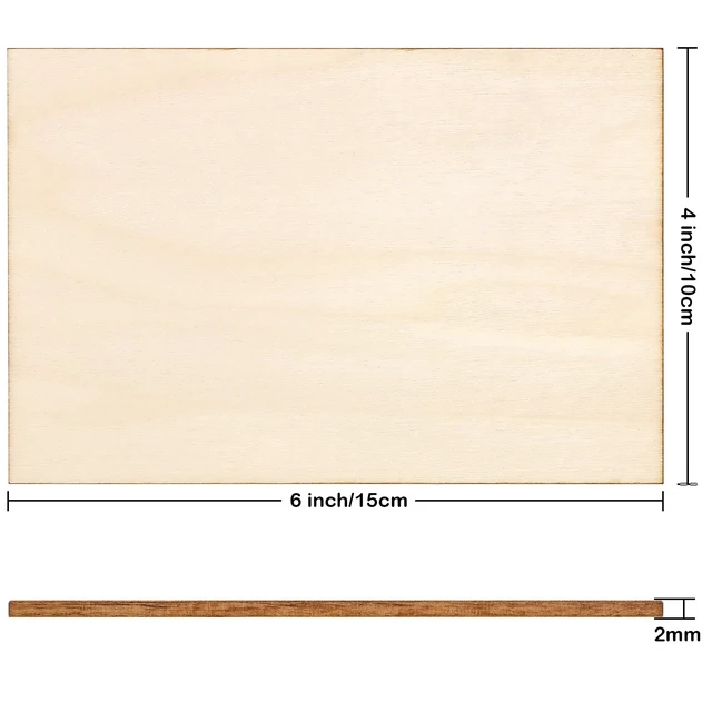 Alt view image 2 of 6 - 16PCS 4x6 Inch Wood Squares Unfinished Square Wood Pieces for Crafts,Painting, Writing, DIY Supplies, Engraving and Carving, Home Decorations (4x6 Inch 16Pcs)