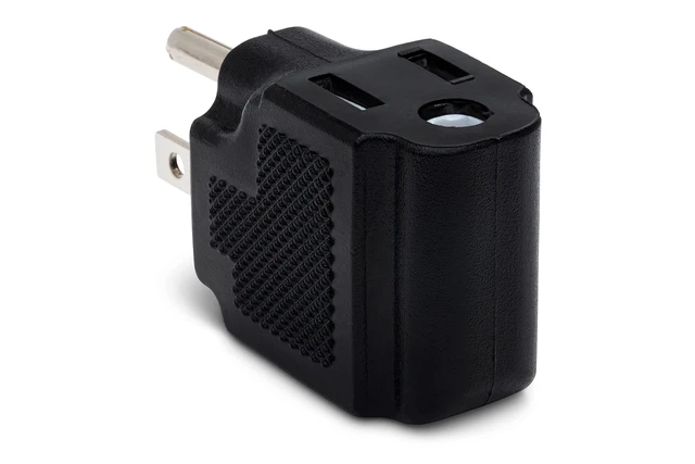 Alt view image 2 of 3 - 486 NEMA 5-15R to NEMA 5-15P Right-Angle Power Adaptor